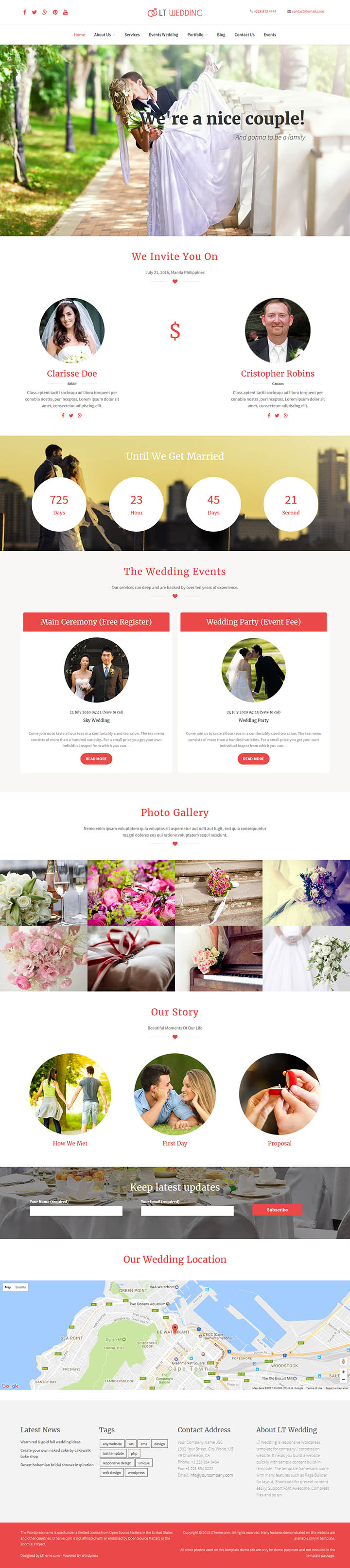 WordPress шаблон LTheme Wedding