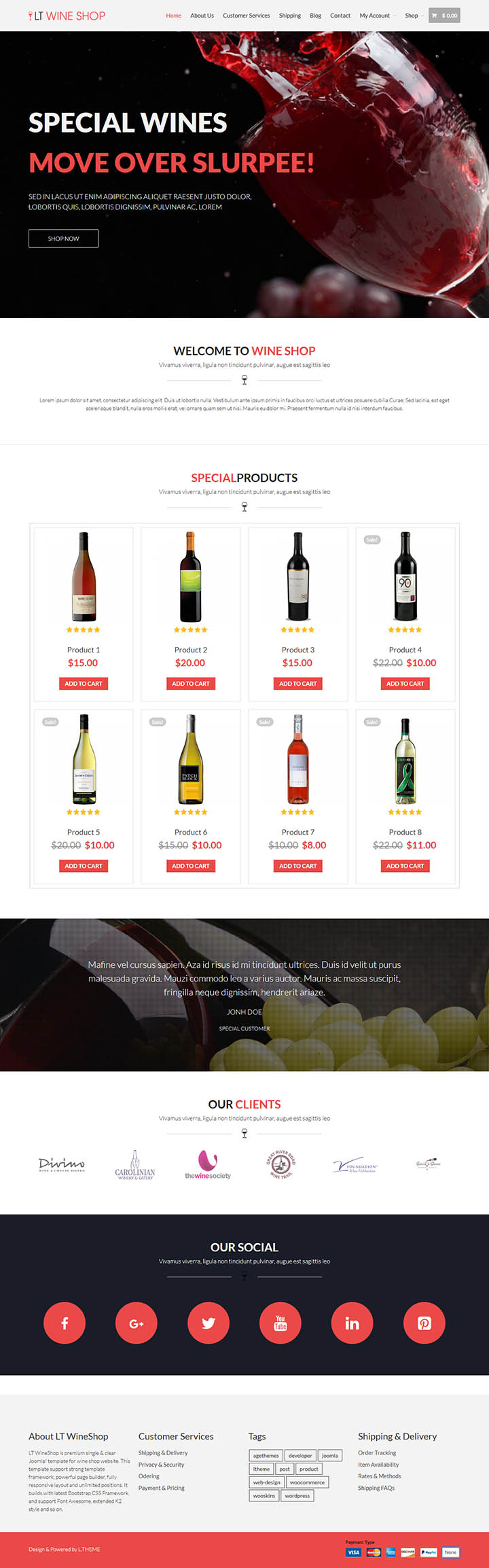 WordPress шаблон LTheme Wine Shop