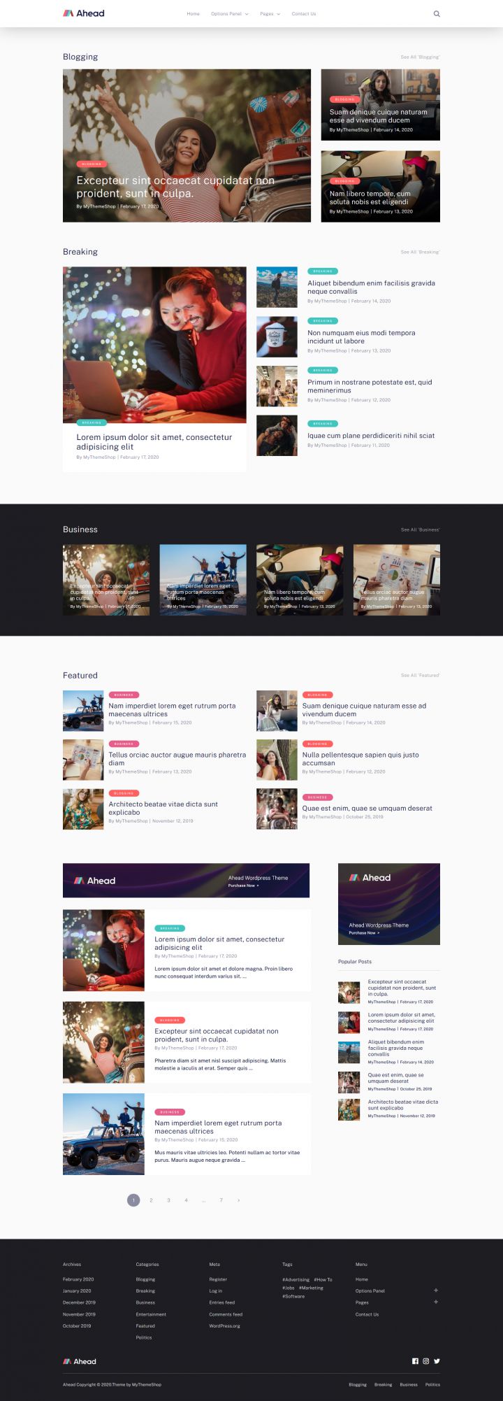 WordPress шаблон MyThemeShop Ahead