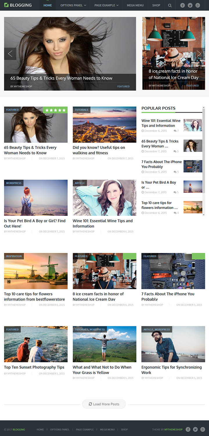 WordPress шаблон MyThemeShop Blogging
