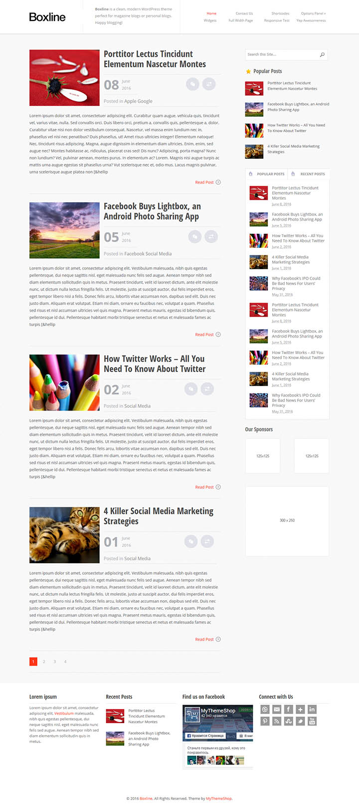 WordPress шаблон MyThemeShop Boxline