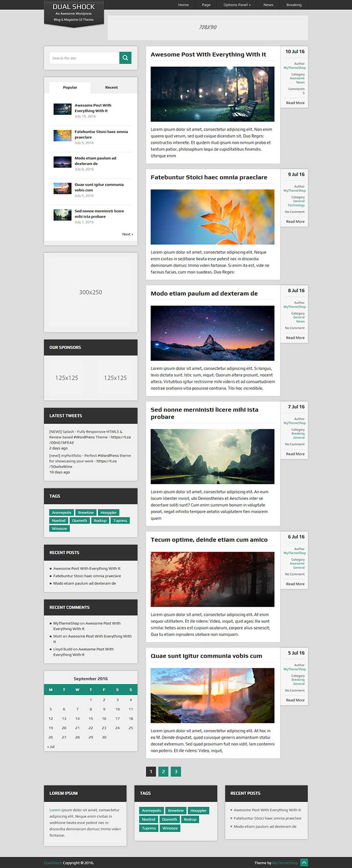 WordPress шаблон MyThemeShop DualShock