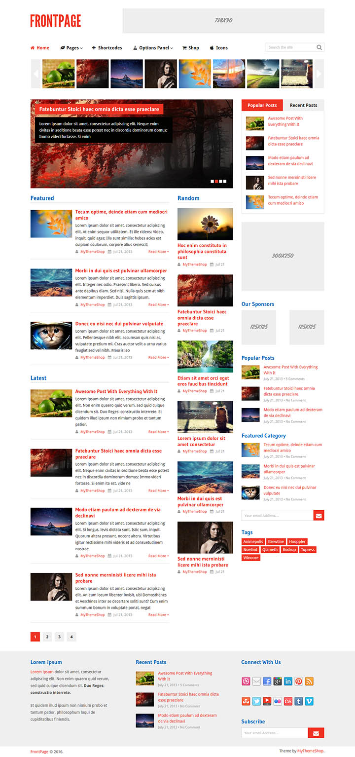 WordPress шаблон MyThemeShop FrontPage