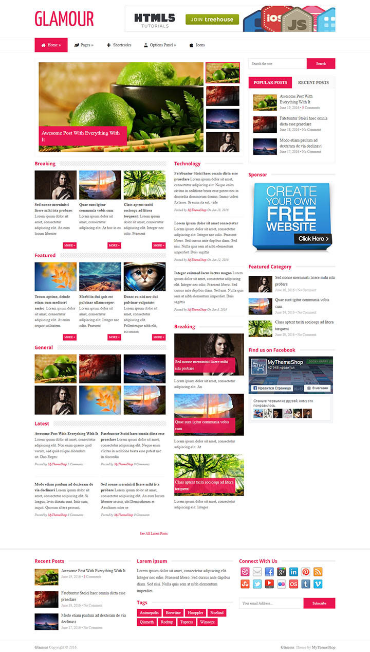 WordPress шаблон MyThemeShop Glamour