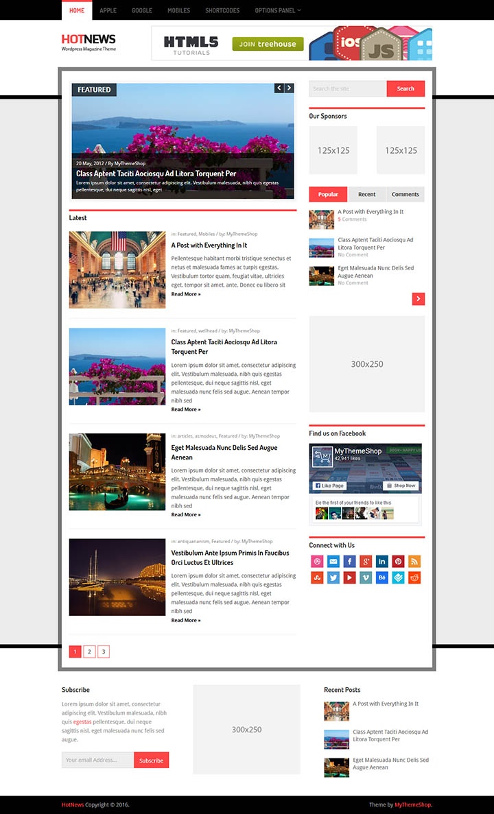 WordPress шаблон MyThemeShop HotNews