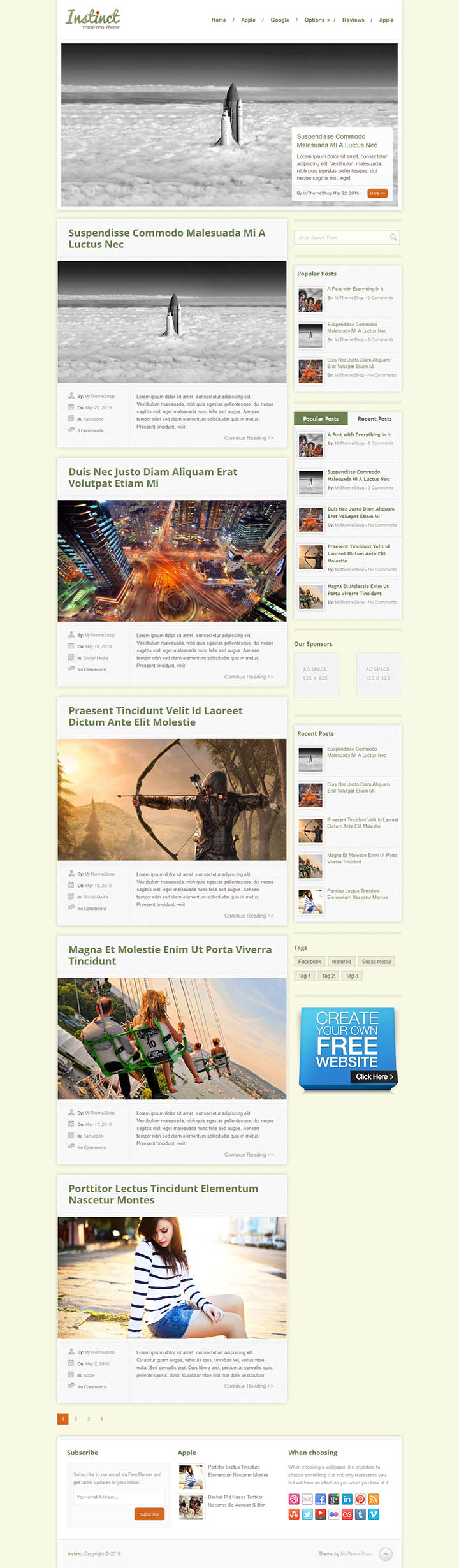 WordPress шаблон MyThemeShop Instinct