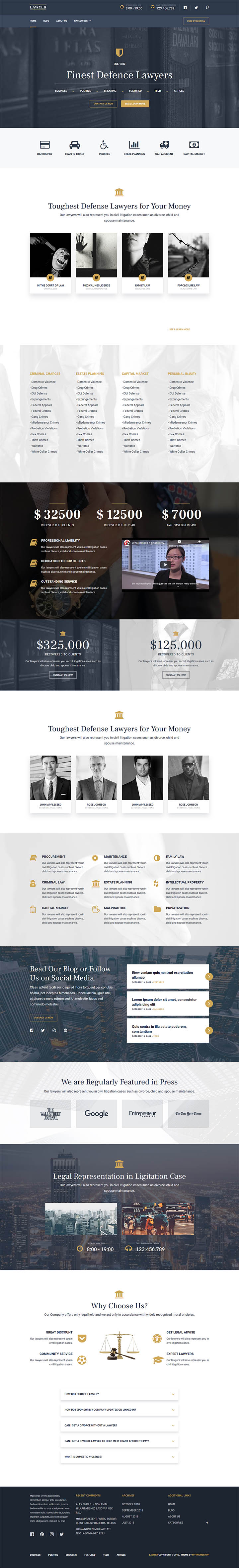 WordPress шаблон MyThemeShop Lawyer