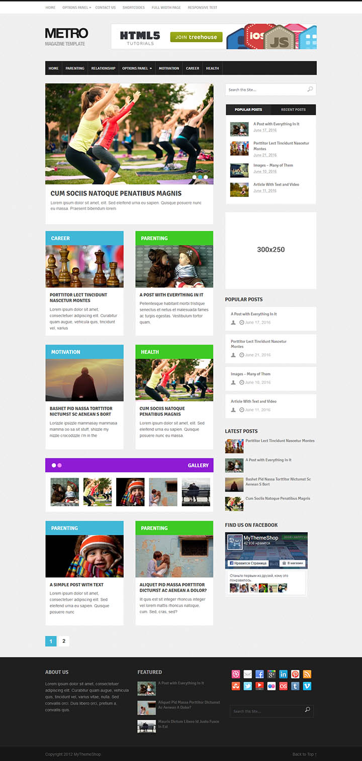 WordPress шаблон MyThemeShop Metro