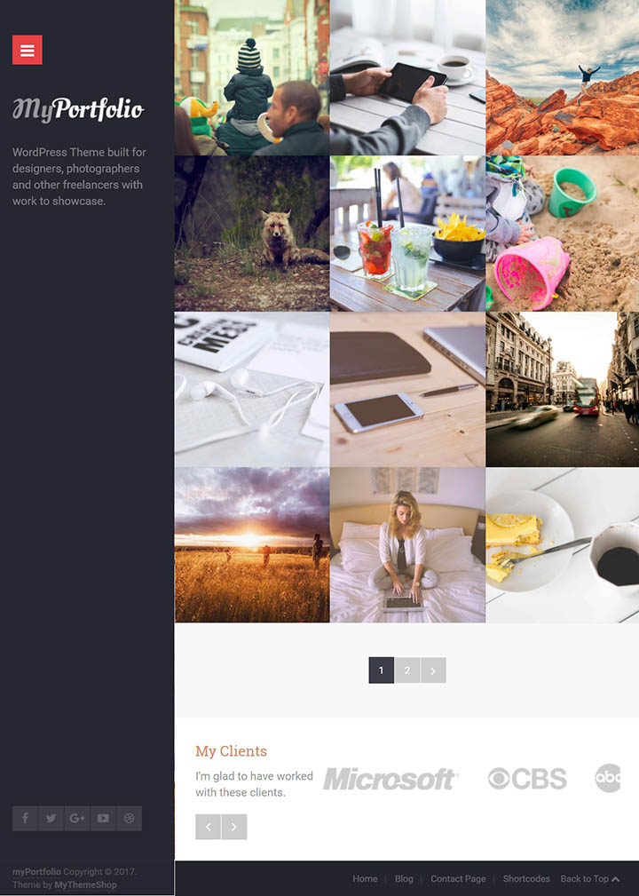 WordPress шаблон MyThemeShop MyPortfolio
