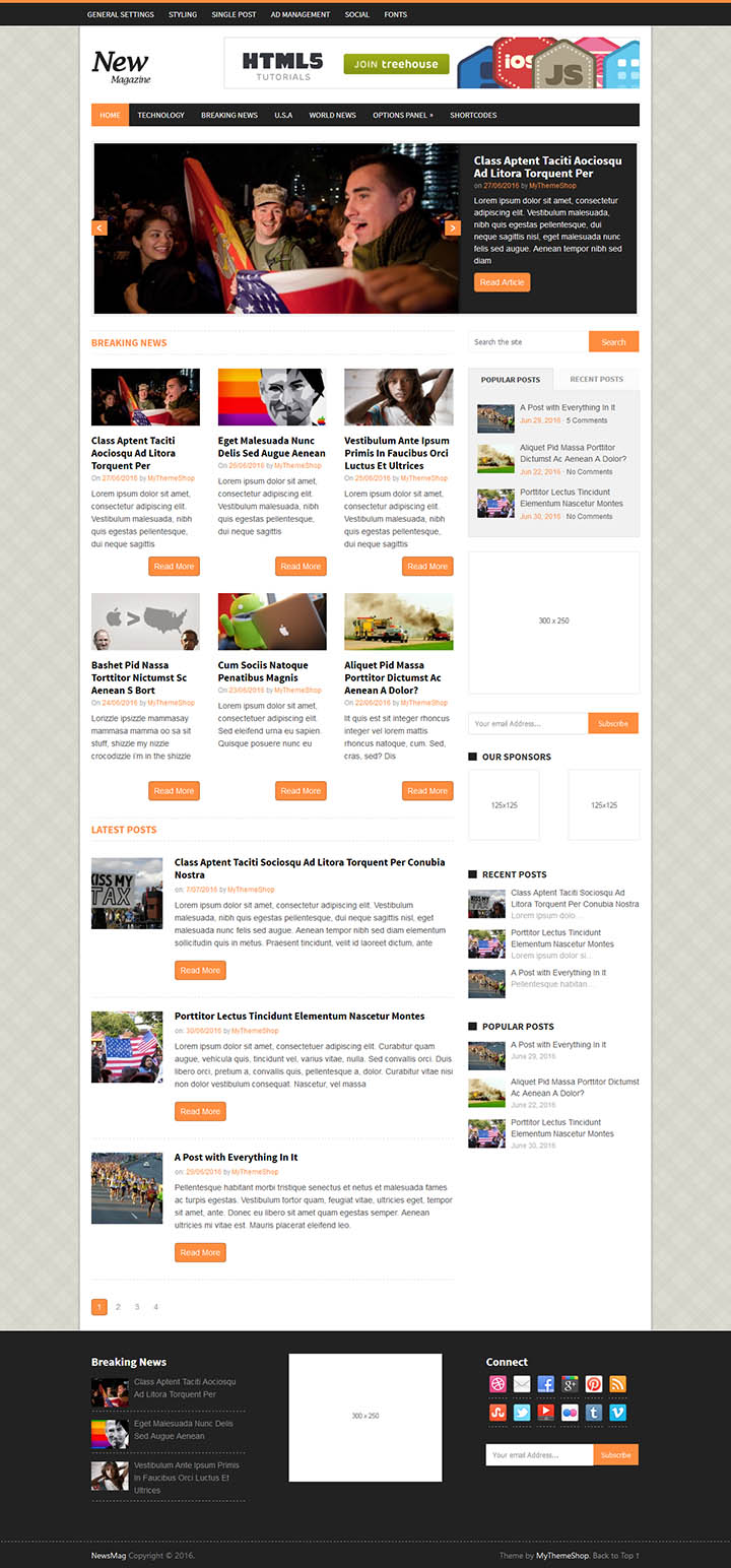 WordPress шаблон MyThemeShop NewsMag