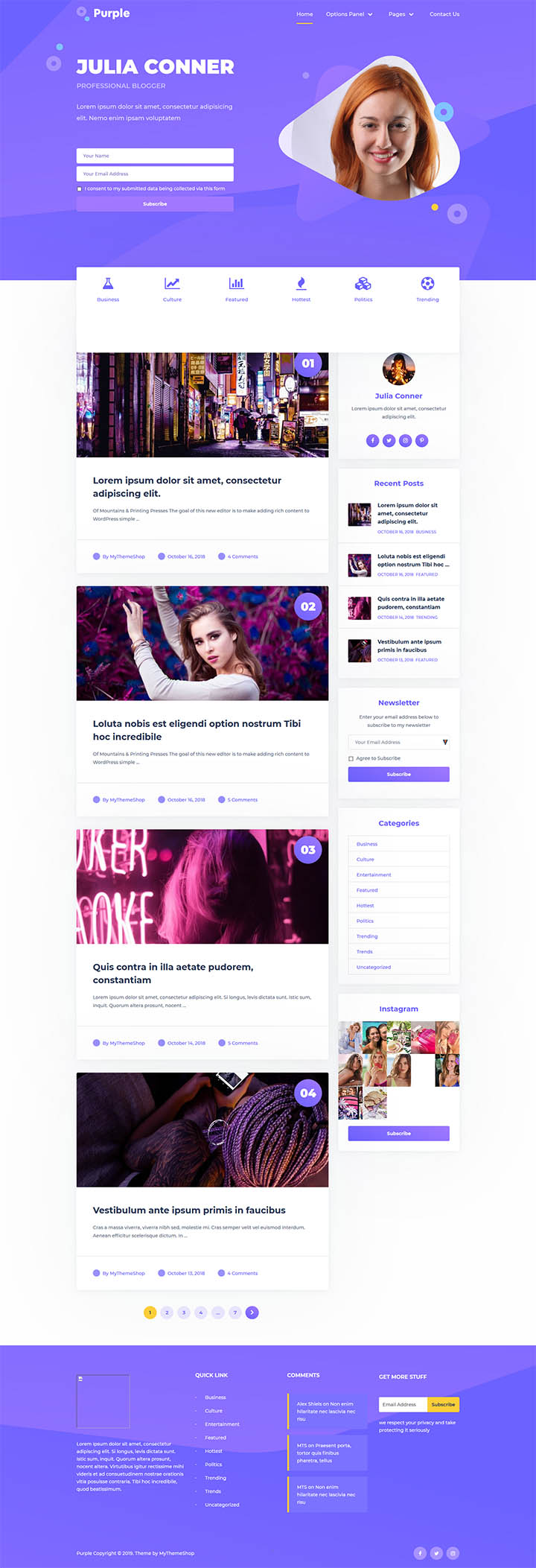 WordPress шаблон MyThemeShop Purple
