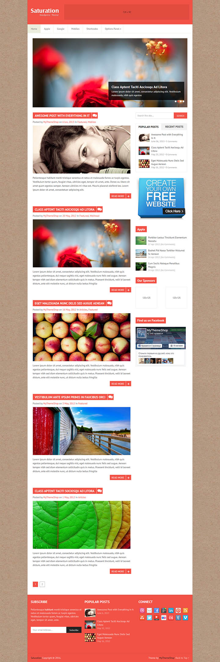 WordPress шаблон MyThemeShop Saturation