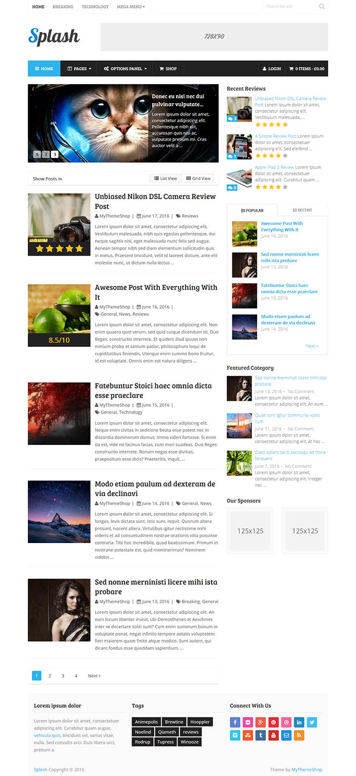 WordPress шаблон MyThemeShop Splash