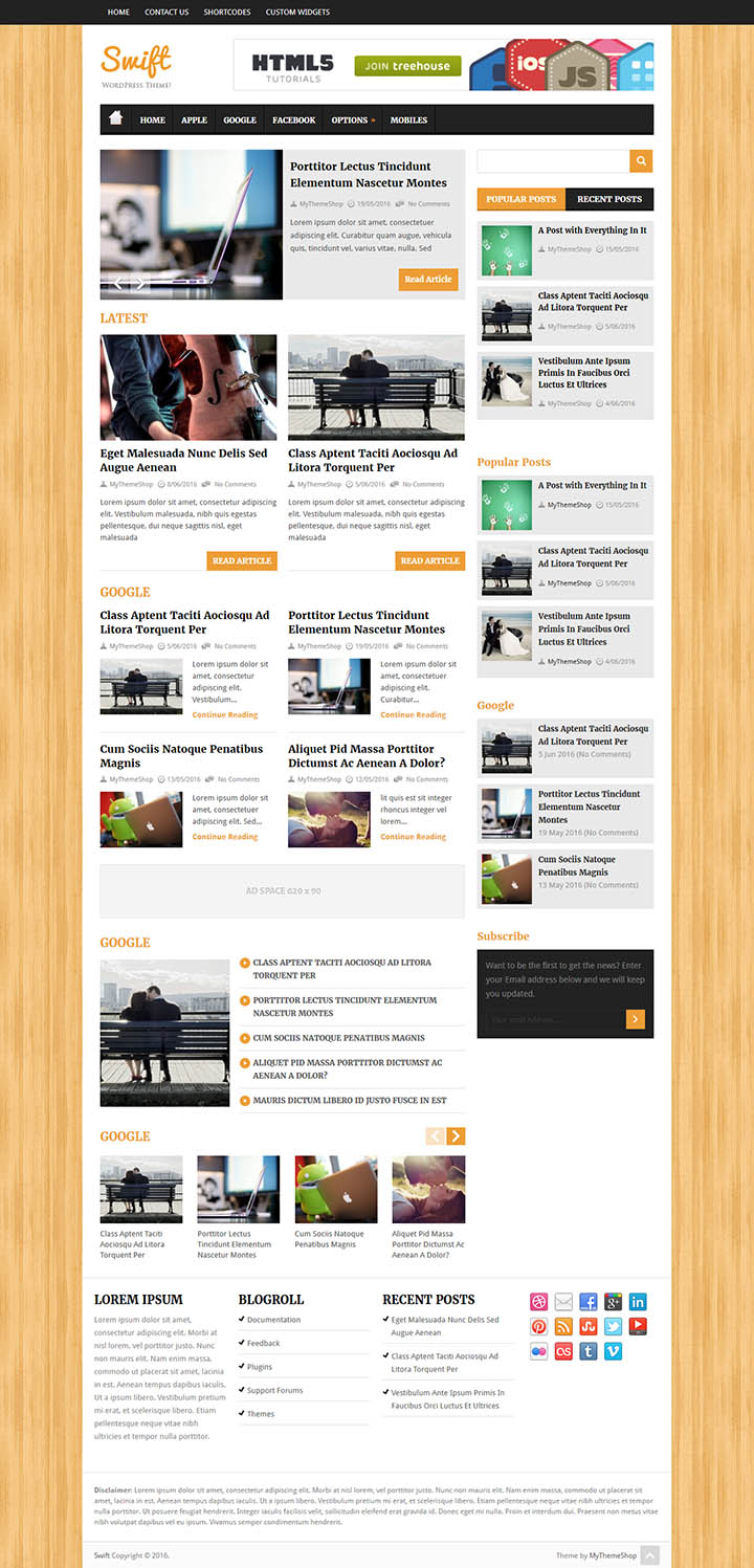 WordPress шаблон MyThemeShop Swift