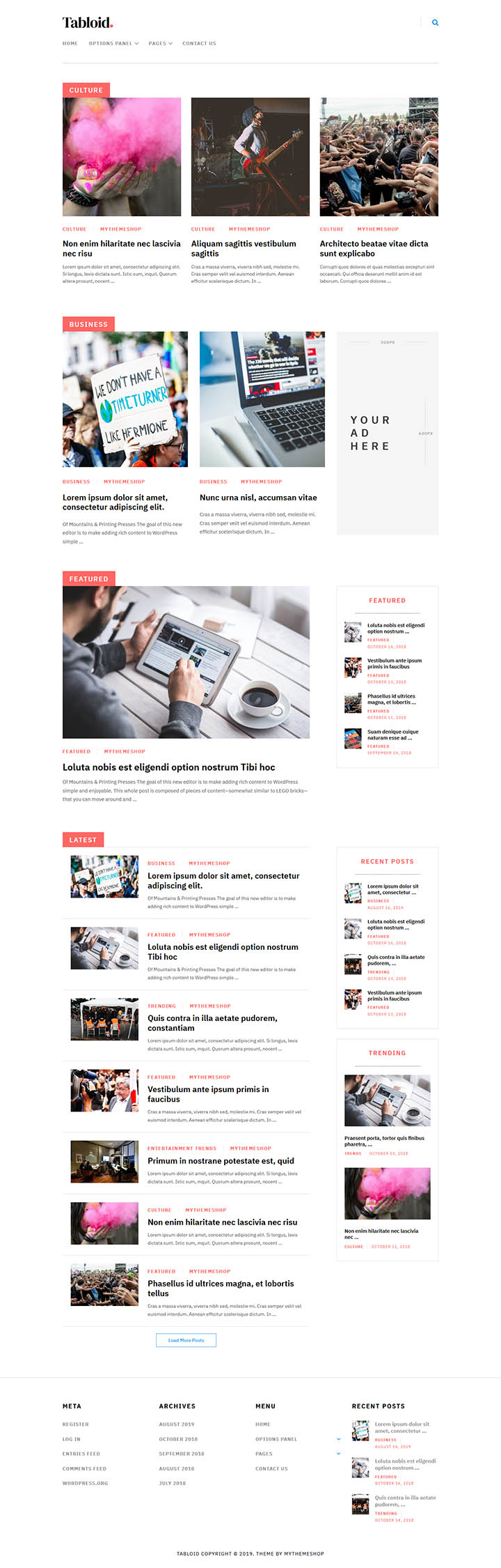 WordPress шаблон MyThemeShop Tabloid