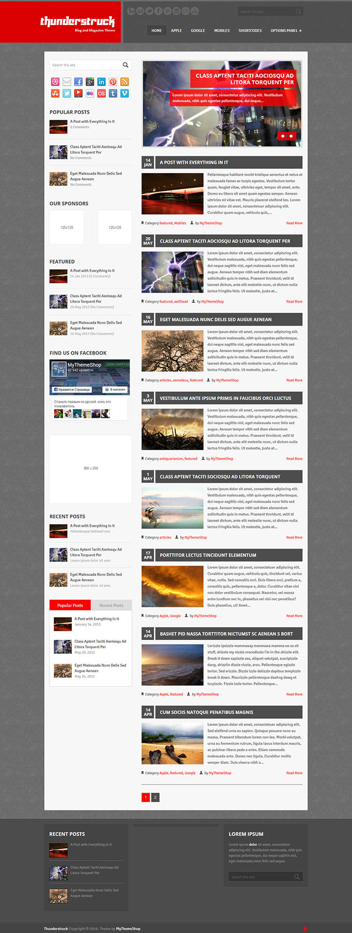 WordPress шаблон MyThemeShop ThunderStruck