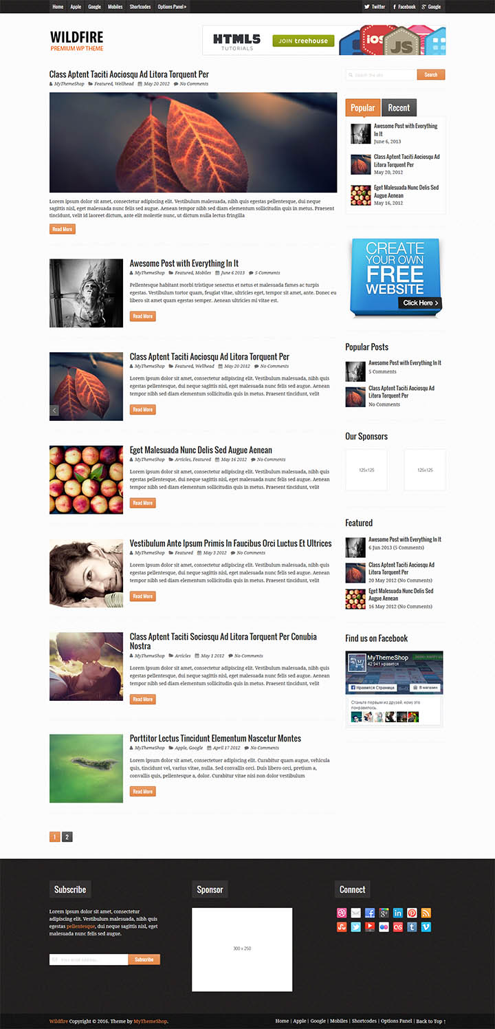 WordPress шаблон MyThemeShop Wildfire