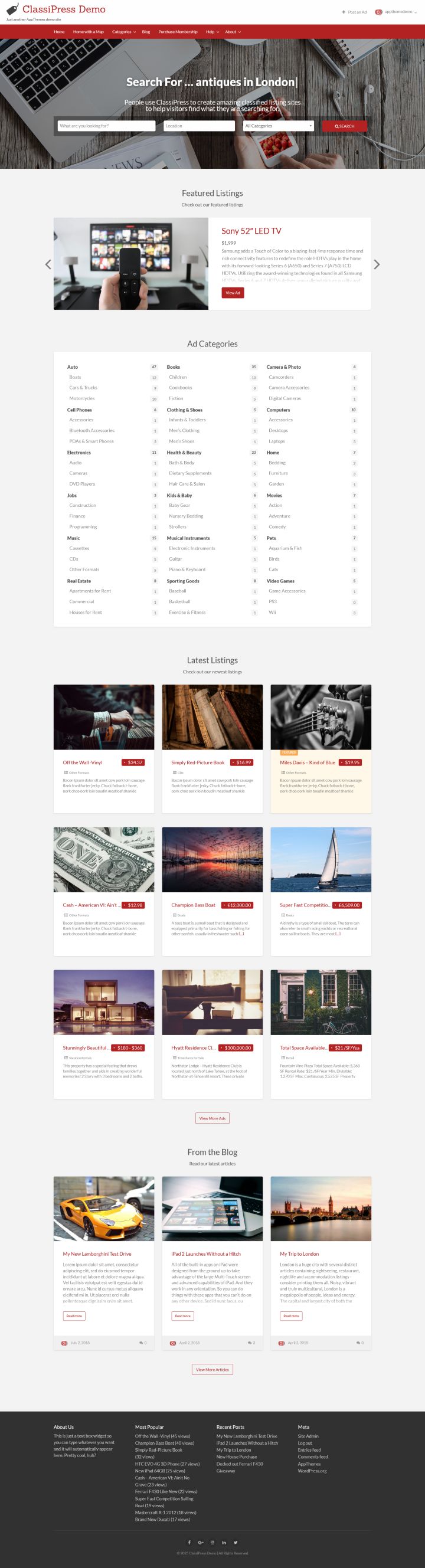 WordPress шаблон AppThemes ClassiPress