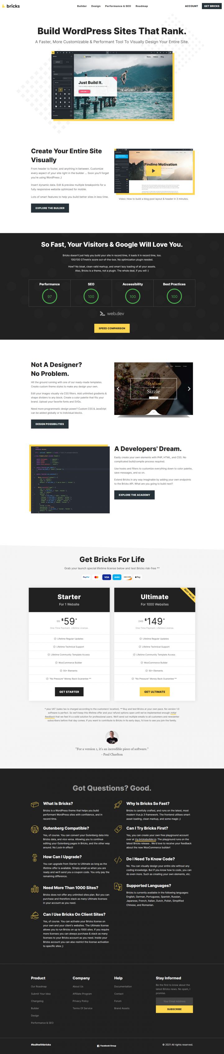 WordPress шаблон Bricks Builder Bricks Theme