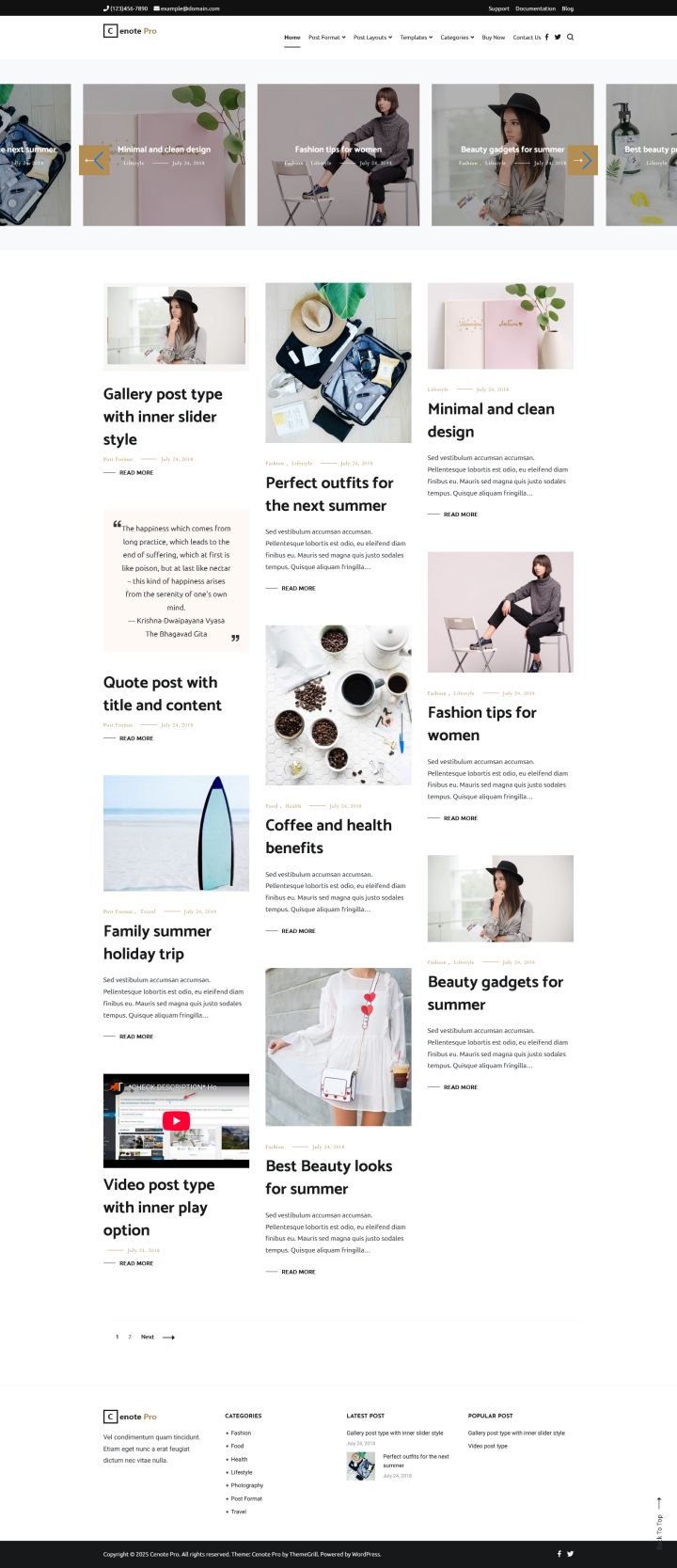 Шаблон ThemeGrill Cenote Pro WordPress шаблон ThemeGrill Cenote Pro