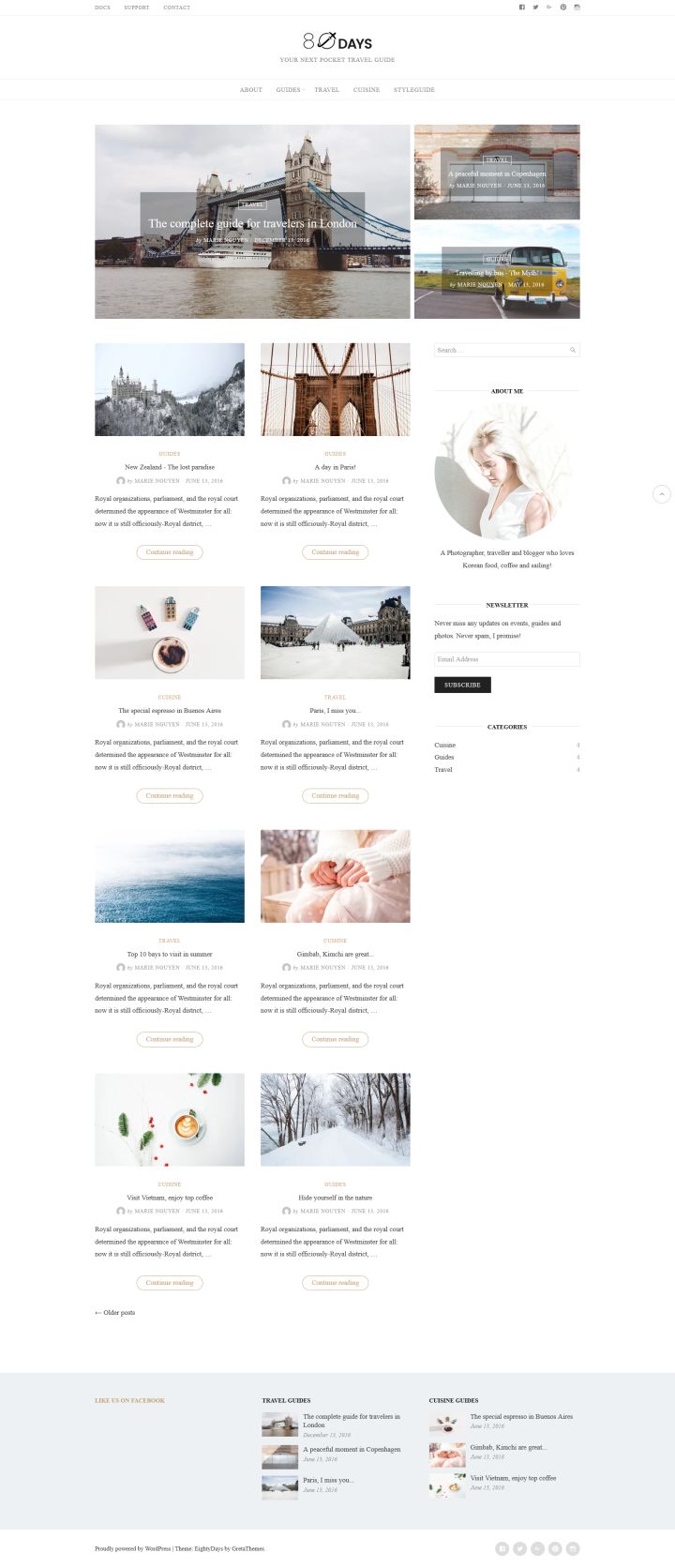 WordPress шаблон GretaThemes EightyDays