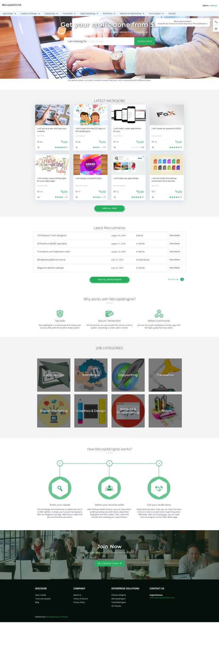 Шаблон Engine Themes MicrojobEngine Pro WordPress шаблон Engine Themes MicrojobEngine Pro