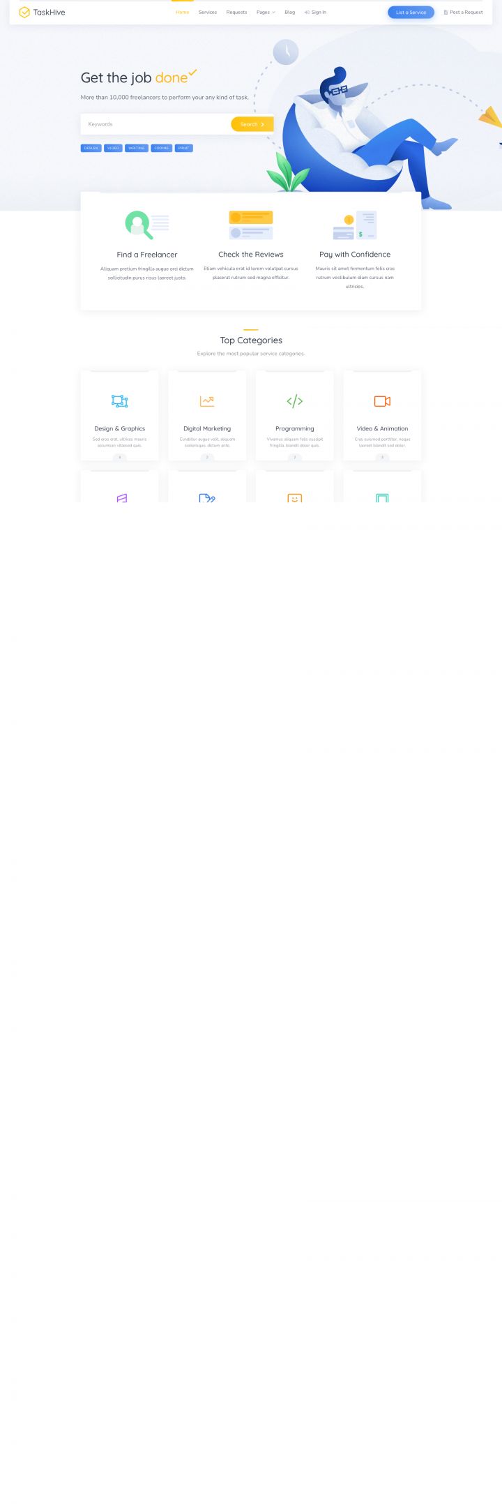 WordPress шаблон Hive Press TaskHive