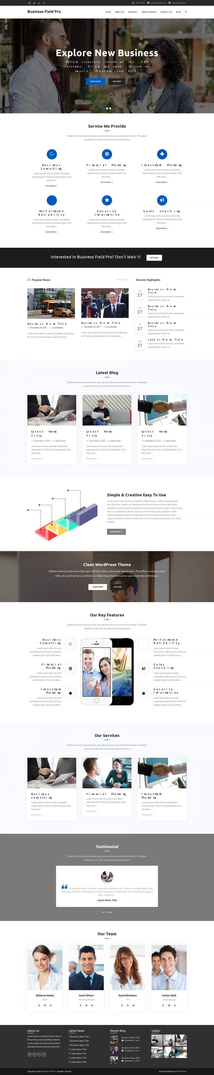 WordPress шаблон Theme Palace Business Field Pro