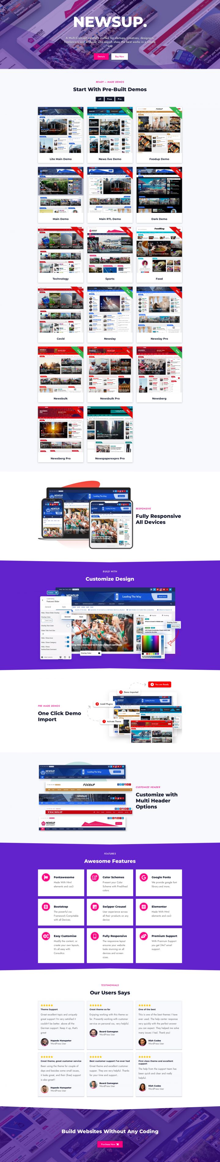 WordPress шаблон Themeansar Newsup Pro