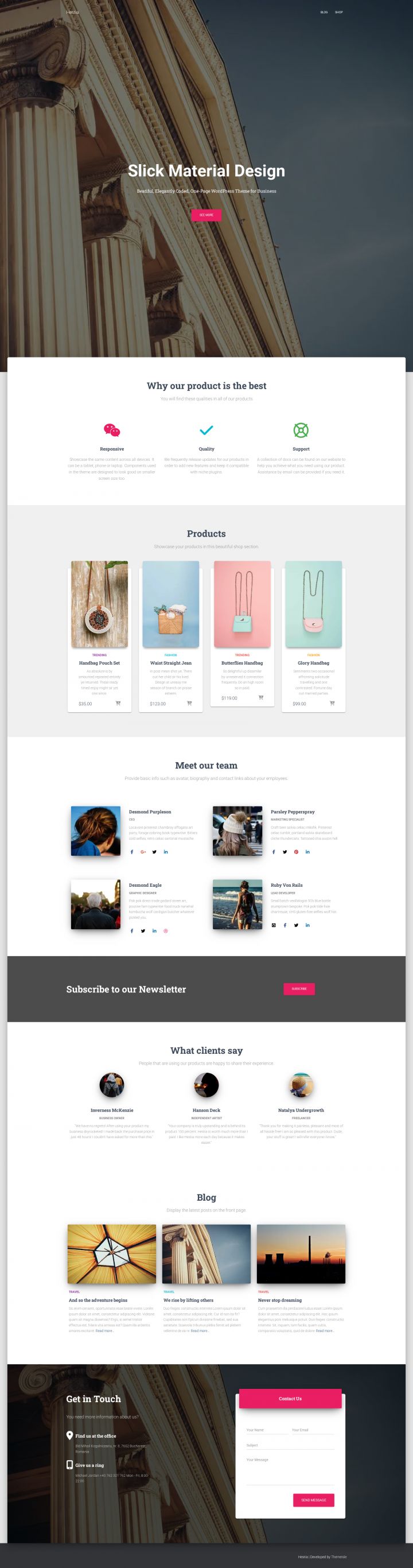 WordPress шаблон ThemeIsle Hestia