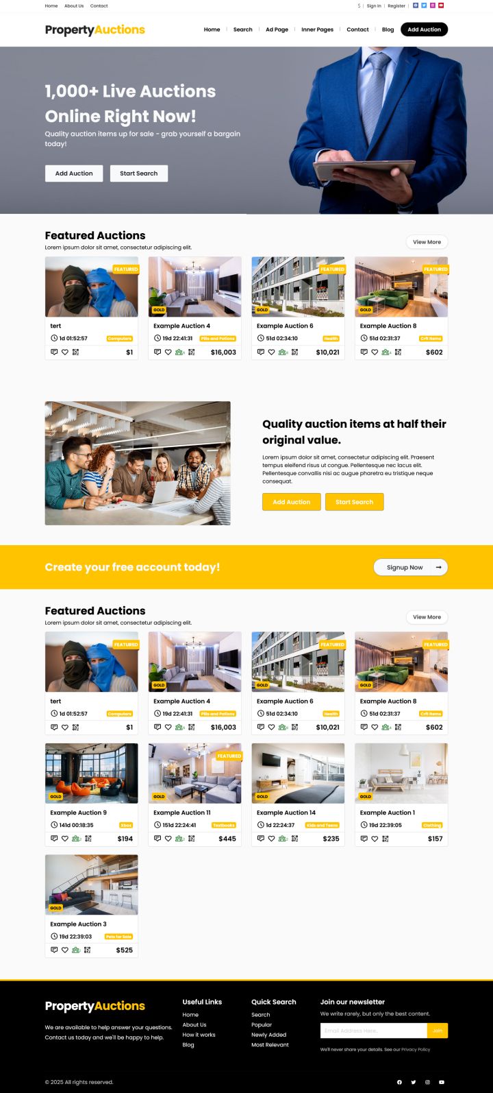 Шаблон PremiumPress Auction WordPress шаблон PremiumPress Auction