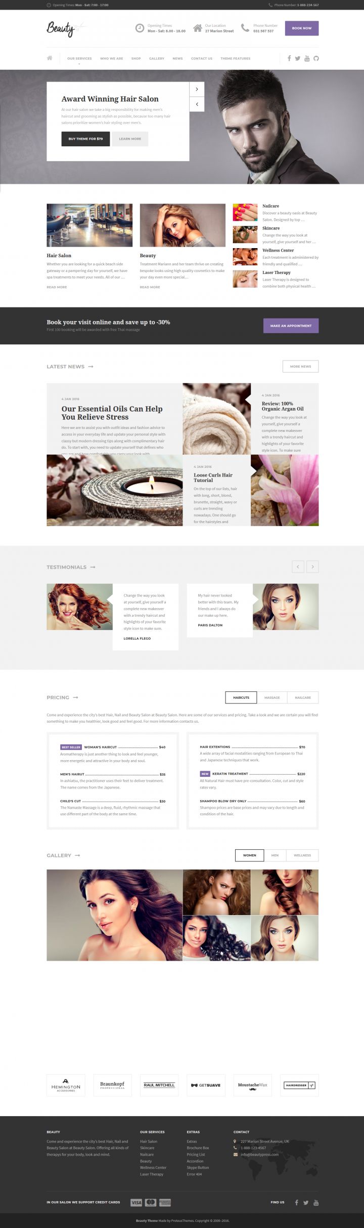 WordPress шаблон ProteusThemes Beauty