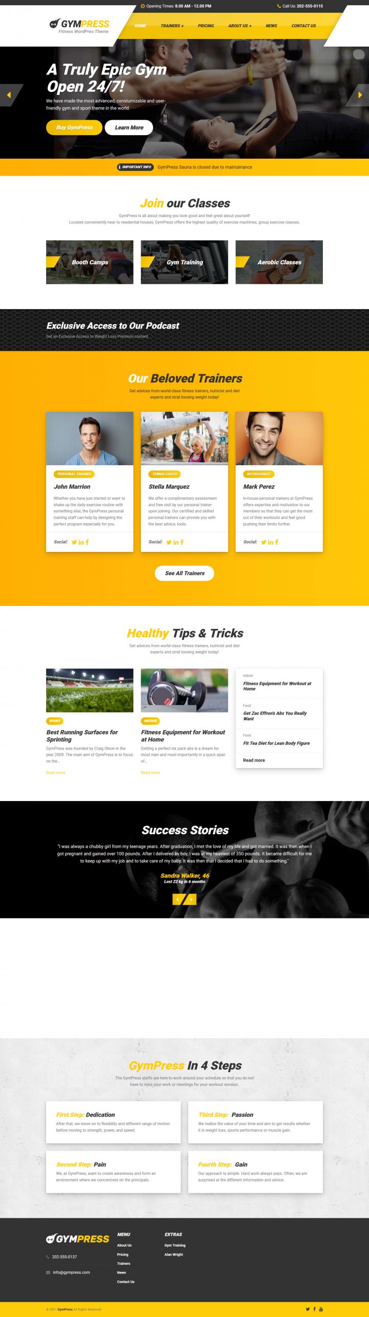 WordPress шаблон ProteusThemes GymPress