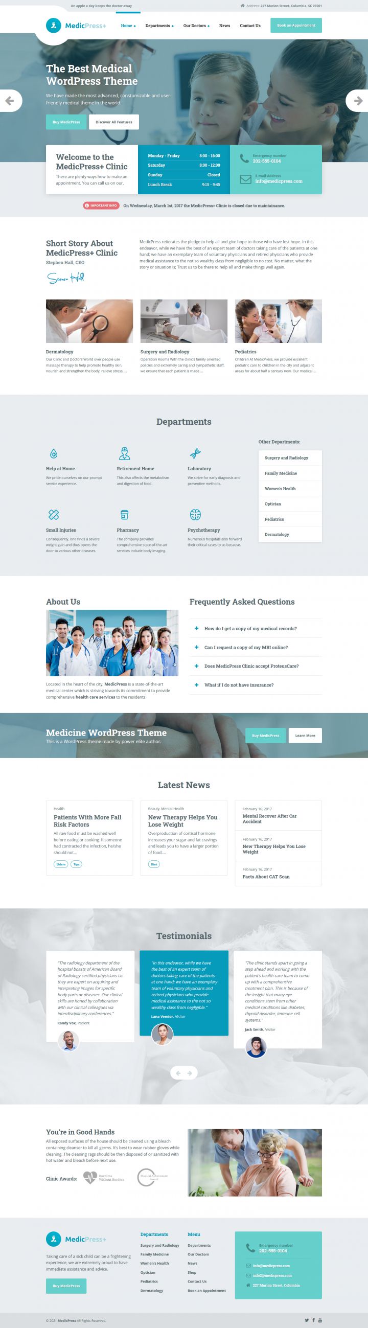 WordPress шаблон ProteusThemes MedicPress