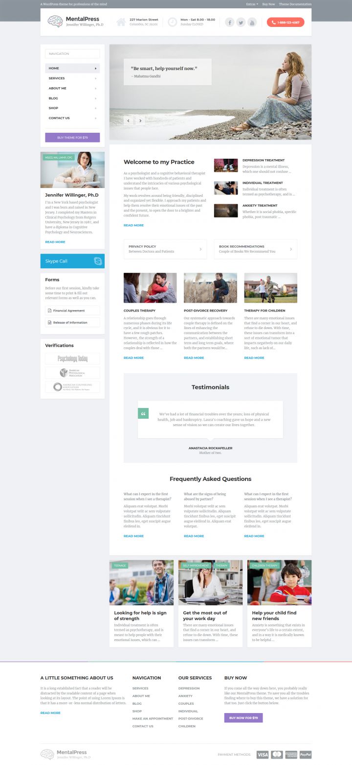 WordPress шаблон ProteusThemes MentalPress