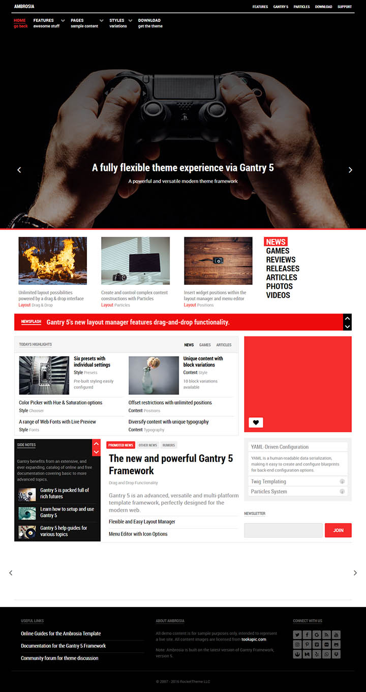 WordPress шаблон RocketTheme Ambrosia