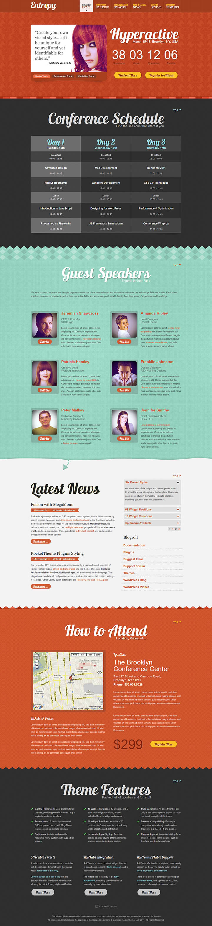 WordPress шаблон RocketTheme Entropy