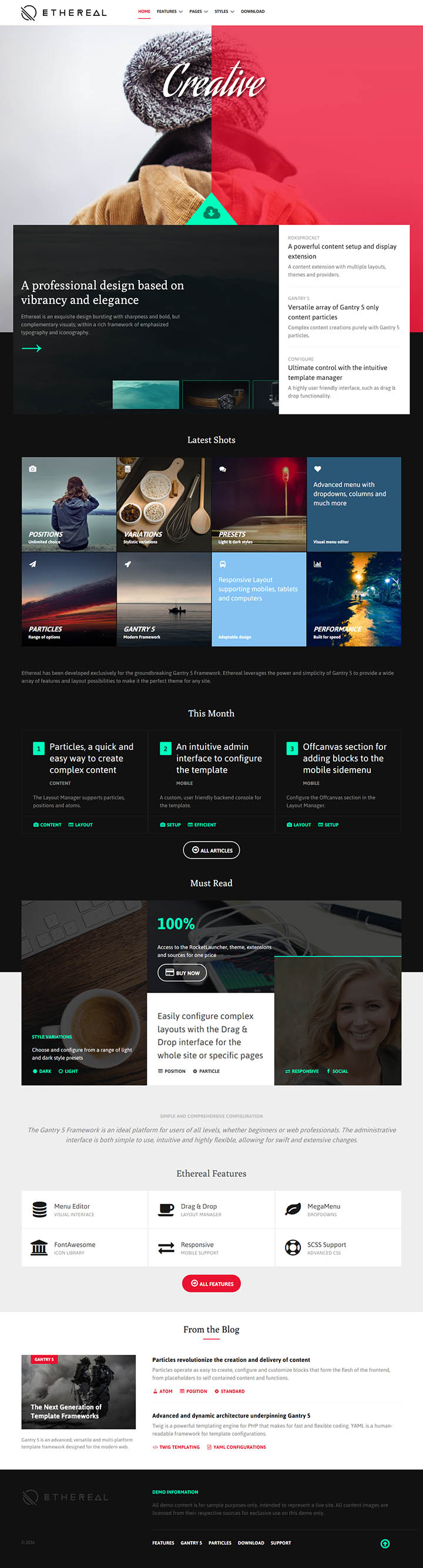 WordPress шаблон RocketTheme Ethereal