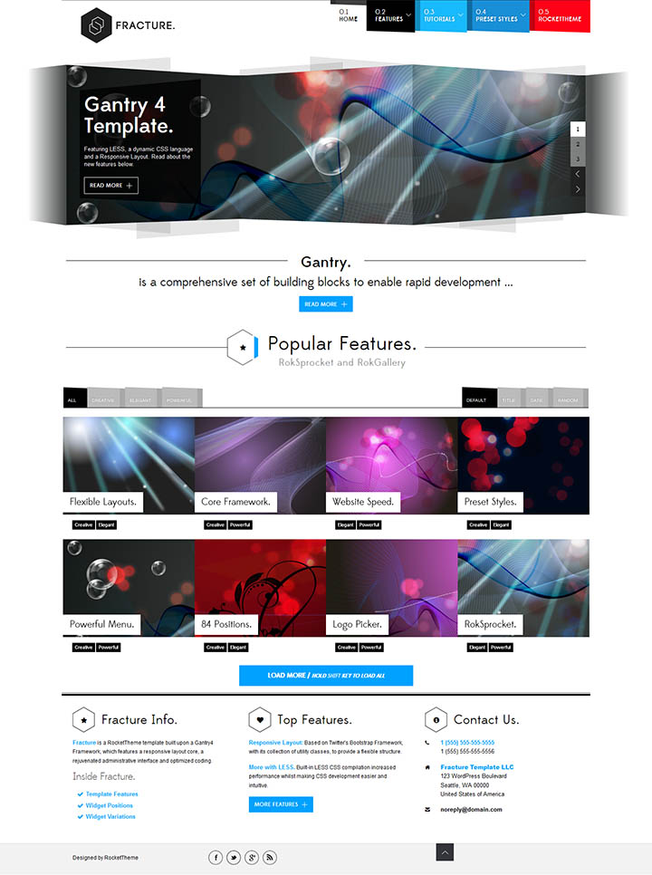 WordPress шаблон RocketTheme Fracture