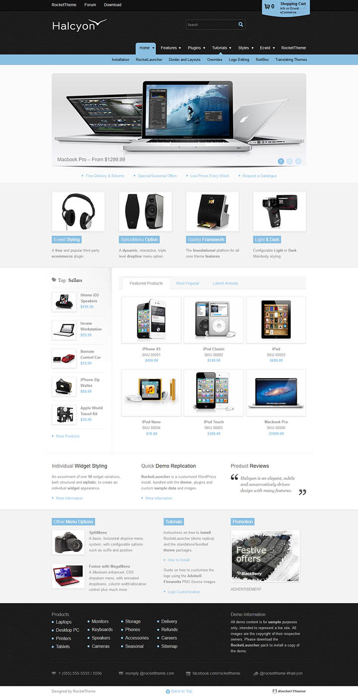 WordPress шаблон RocketTheme Halcyon