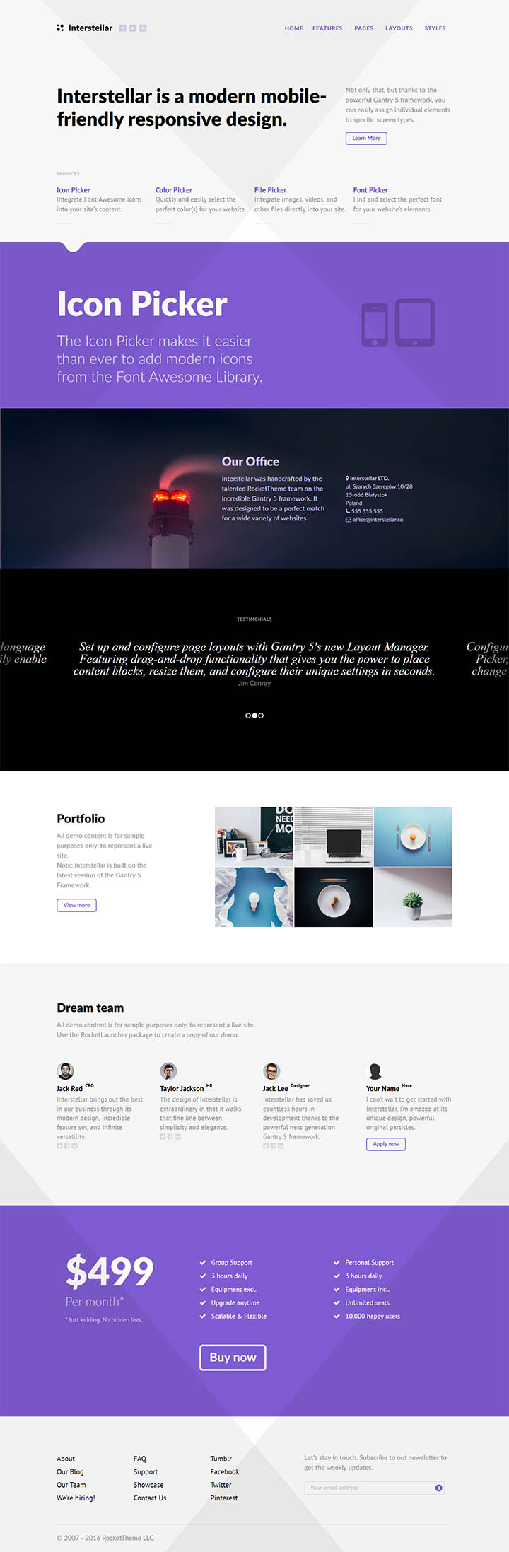 WordPress шаблон RocketTheme Interstellar