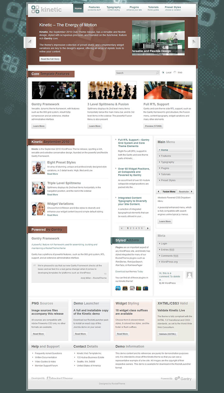 WordPress шаблон RocketTheme Kinetic