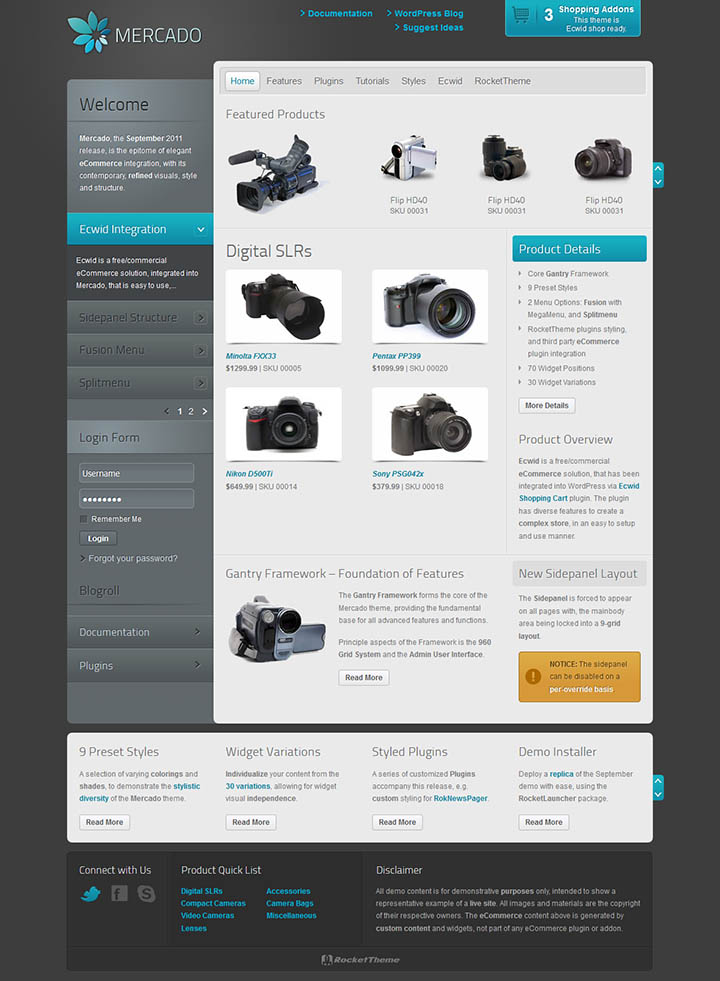 WordPress шаблон RocketTheme Mercado