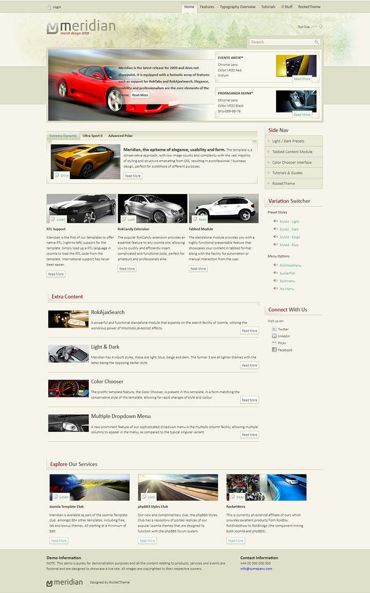 WordPress шаблон RocketTheme Meridian