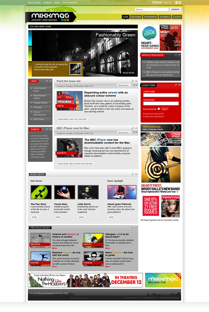 WordPress шаблон RocketTheme MixxMag