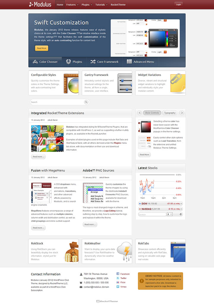 WordPress шаблон RocketTheme Modulus