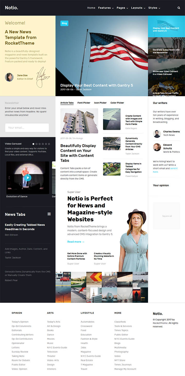 WordPress шаблон RocketTheme Notio