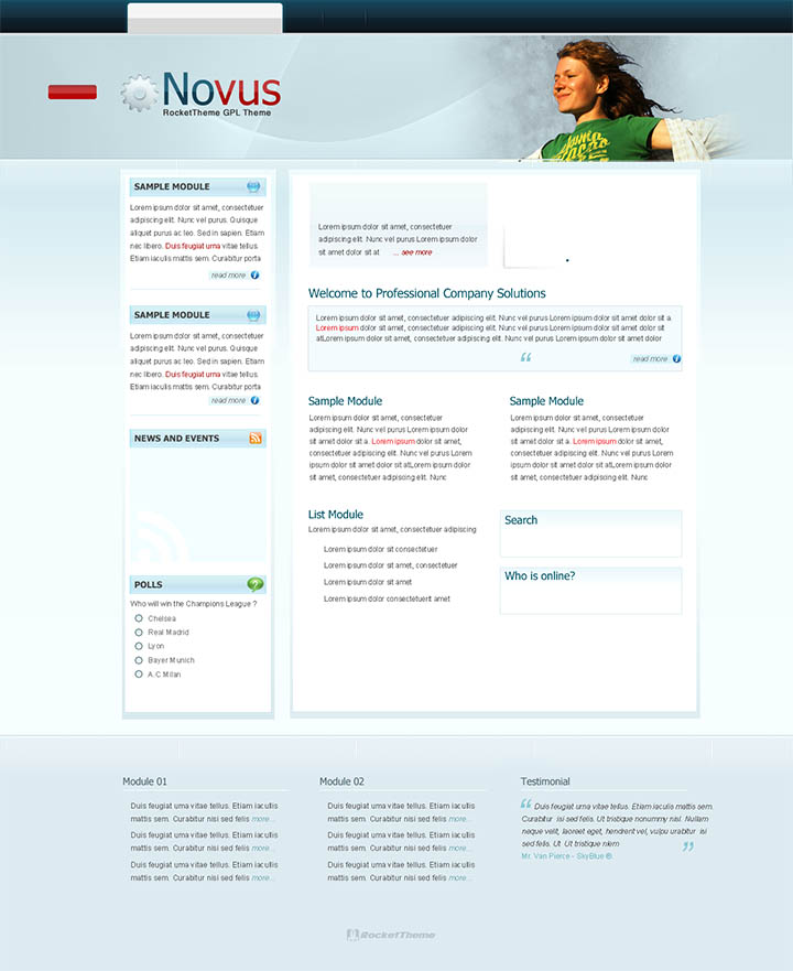 WordPress шаблон RocketTheme Novus