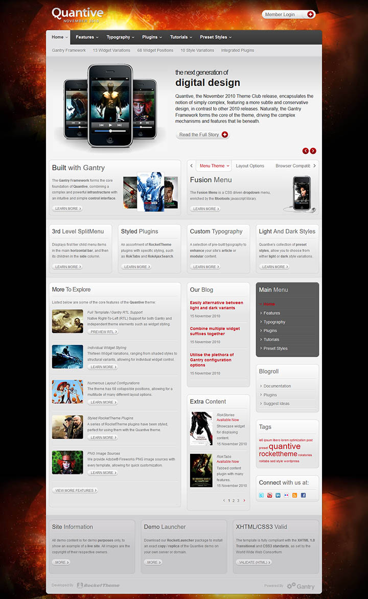 WordPress шаблон RocketTheme Quantive