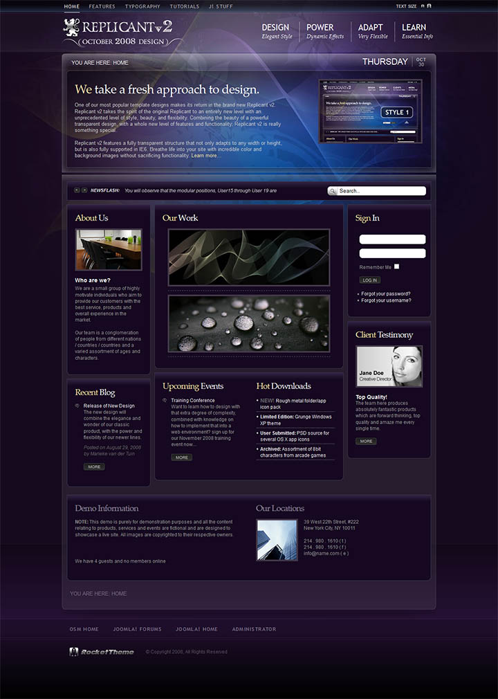 WordPress шаблон RocketTheme Replicant2